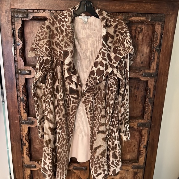 Alberto Makali Leopard pleated Cardigan - Picture 2 of 10